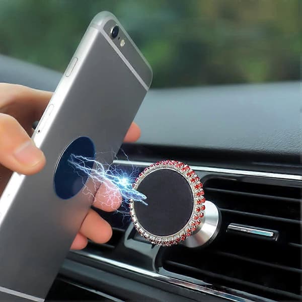 Bling Biltelefonhållare Universal Magnetisk Luftventil Biltelefonfäste