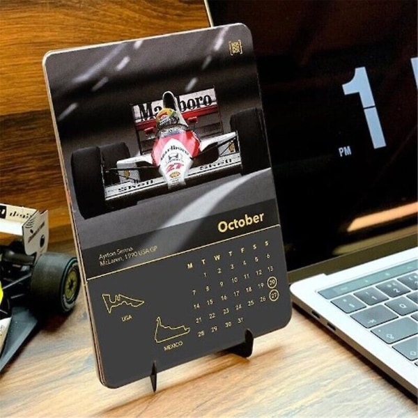 Formula One Kalender 2024 Skrivbordskalender Månatliga Bordskalendrar Planerare För F1-Fans Gåvor
