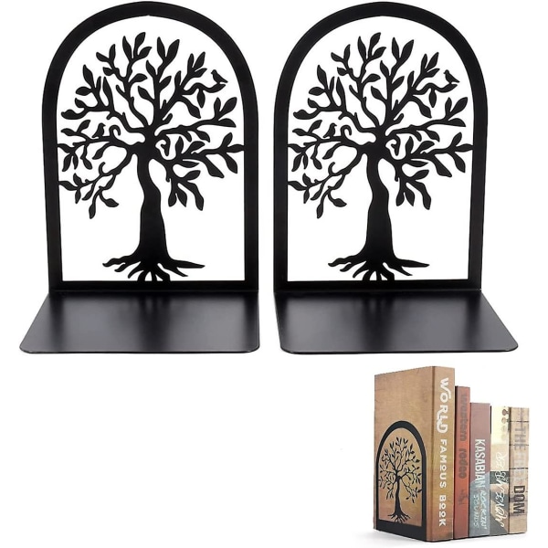 Bogstøtter Metal, Bogreol Hylde, Mini Bogreol, Bogstøtter Bogreol Cd Dvd Folder Holder Til Skrivebord Hjemmekontor Børn, Sort Pakke Med 2