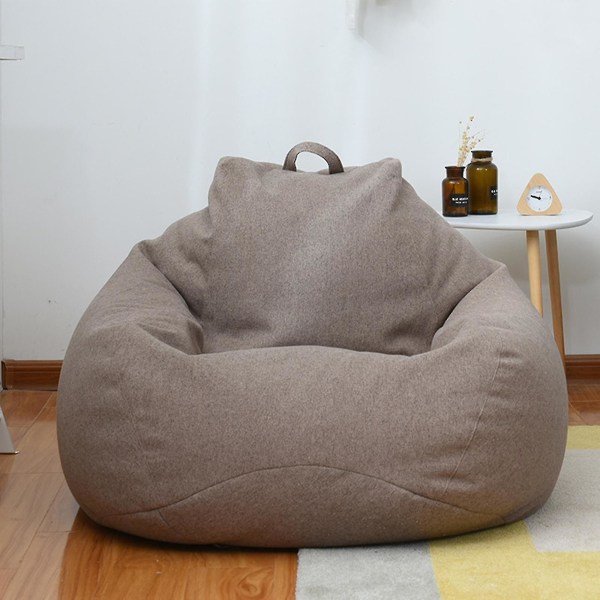 100% New Extra Large Bean Bag Chairs Couch Sofa Cover Indoor Lazy Lounger No Filling Brown 90 * 110cm