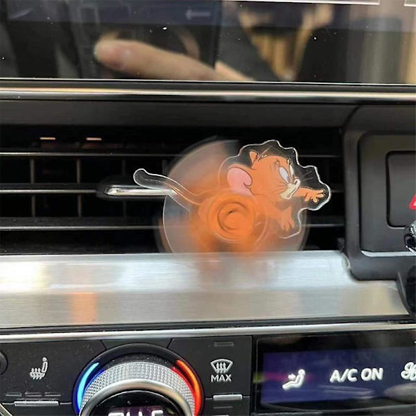 Hauska Tom ja Jerry -takaukoilmastointiventtiilikoriste tuulimylly Auto Anime Spinning Mouse