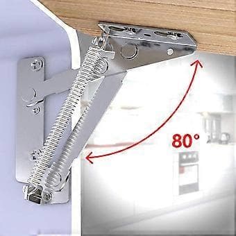 80 Degree Cabinet Hinge Full Hinge Lid Furniture Base Spring Hinge, 1 Pair