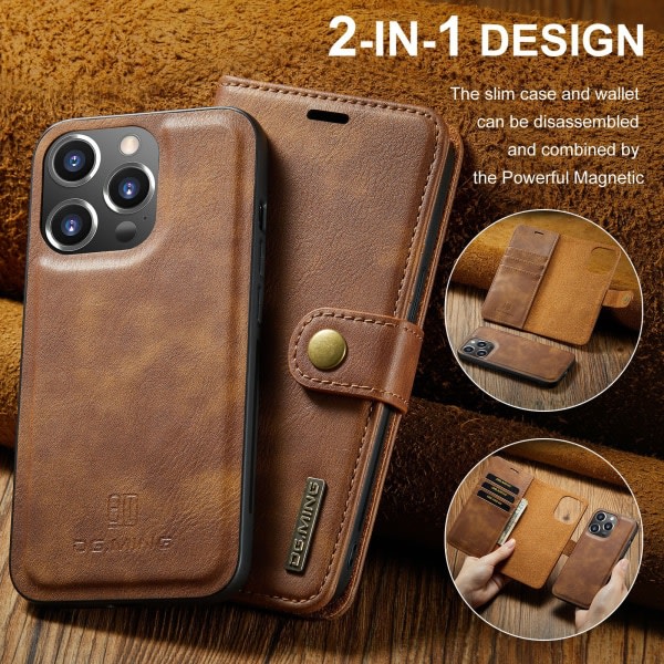 iPhone 12 / 12 Pro - DG.MING Case/magnetiskt cover - Brun