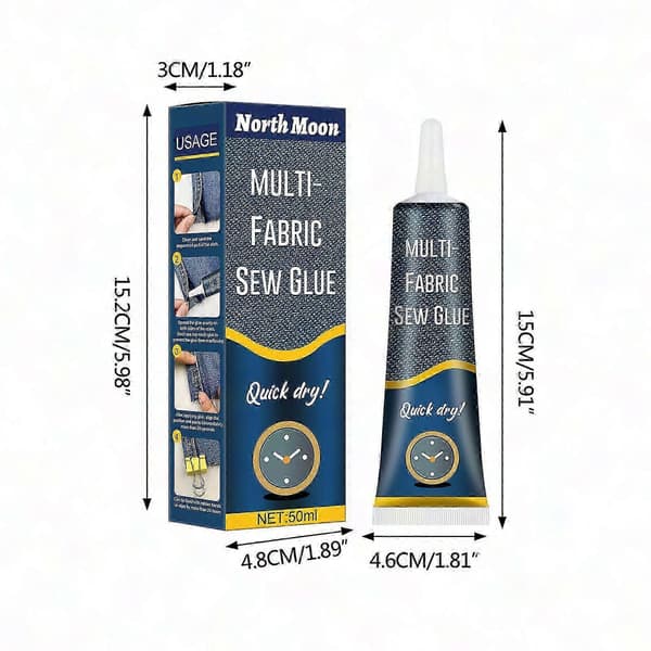 Multi Fabric Sew Glue Flydende Instant Tøjreparationslim Hurtigtørrende Lim 50ml bag
