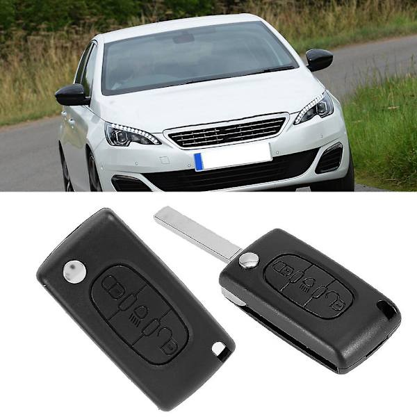 3-knaps bilnøgleflip-etui med nøgleblad til Citroen C3 C4 C5 C6 Picasso