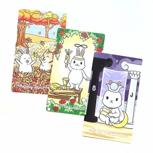 Populær 12 * 7cm Tarot Rabbit Tarot Fritid Underholdning Spillkort, Familietreff Tarotkort PDF-guide