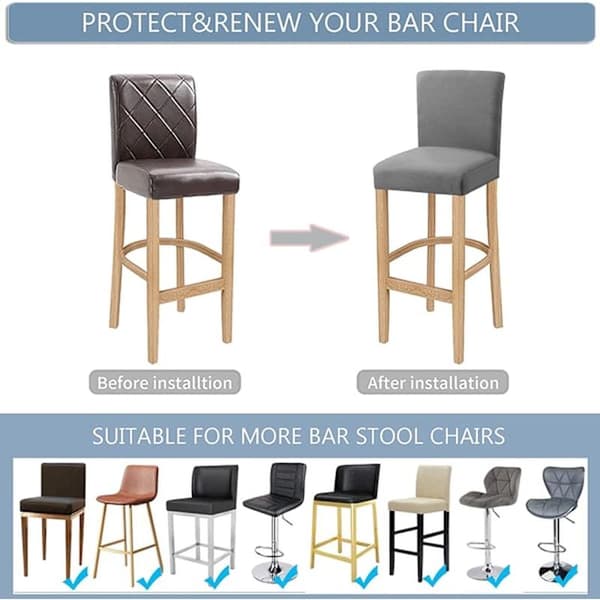 Barstolstrekk, avtakbart elastisk vaskbart stolstrekk for Sho