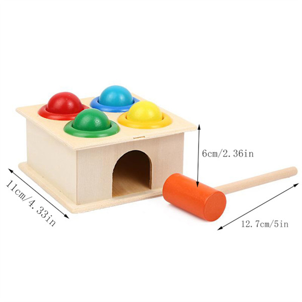 Montessori-puinen vasaraleikku, hakkauspala 1-vuotiaille lahjoille