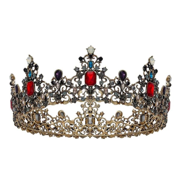 Juvelprydd barock drottningkrona - Strass bröllopskronor och tiaror för kvinnor.
