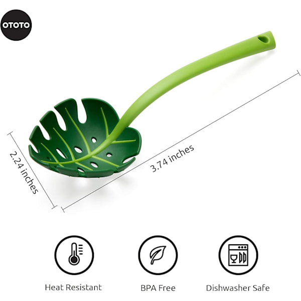 Jungle Spoon Monstera Slev av OTOTO - BPA-fri köksslev Hög värmebeständig nylonslev för matlagning Matlagningsslev för non-stick köksredskap Kitch