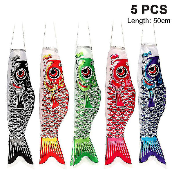 5 stk. Koi 50cm fisk vindpose - realistisk fiskvindpose