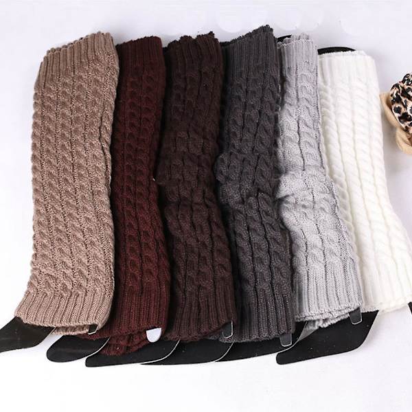Jalkalämmittimet Kaapeli Jalattomien Sukkien Talvi Korkeat Jalkalämmittimet Naisille Tytöille Khaki color*dark gray