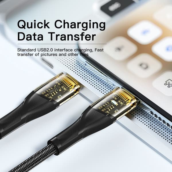 ESSAGER 1m 100W PD USB-C - USB-C Kabel Sort size 40