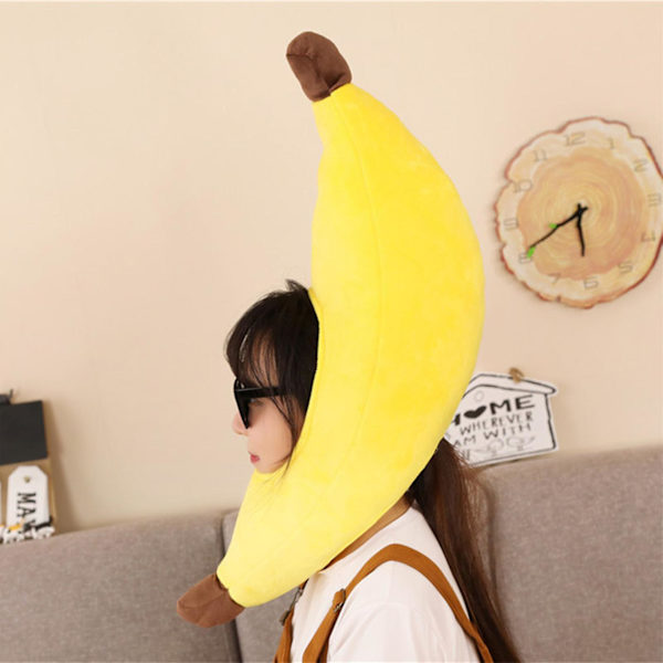 Sjov Banan Maske Hovedbeklædning Anti-rynke Plys Materiale Velegnet Til Cosplay Kostume Ornament