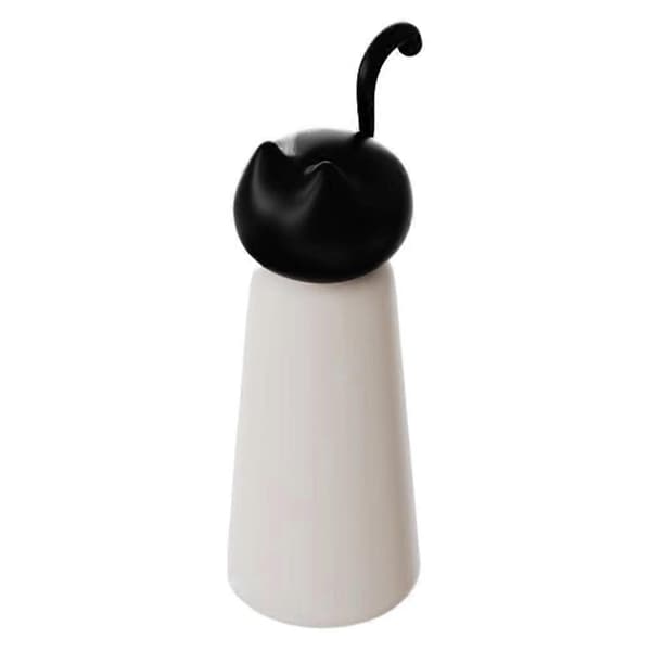 Isoleret kop i rustfrit stål med sødt katteformet design, bærbar Black