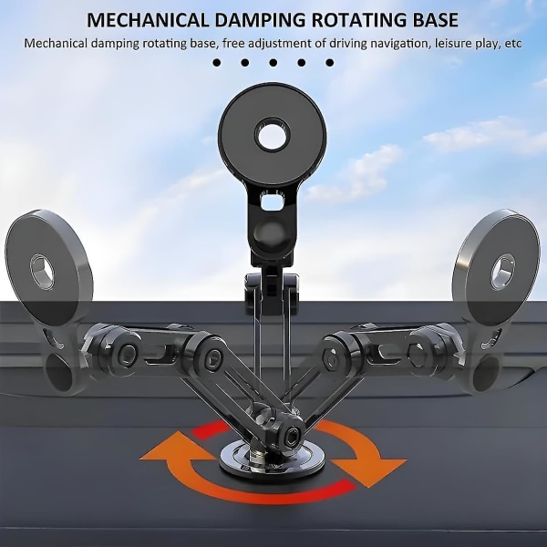 Universal 360 Pro Magnetisk Sugetelefonholder Til Bil, 2stk Instrumentbræt Forrude Magnetisk Biltelefonholder Montering Med Justerbar Arm