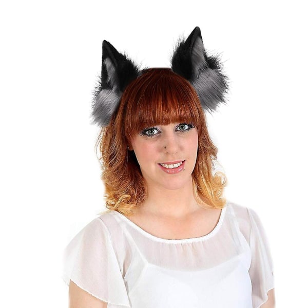 Fox Wolf Katt Hundeører Pannebånd Hårbånd Halloween Kostyme Fest Hodeplagg Hodeplagg Hårtilbehør a