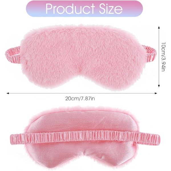 2 kpl Pehmoinen Pörröinen Silmämaski Pehmeä Unisilmäside Silmäsuoja Mukava Turkismainen Tekoturkis Unimaski Satiini Päiväuni Yö Silmäsuoja pink+white