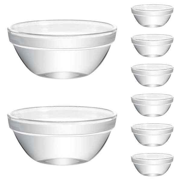 8 stk. glassdessertskåler for risgrøt, runde glasskåler, puddingbeholdere