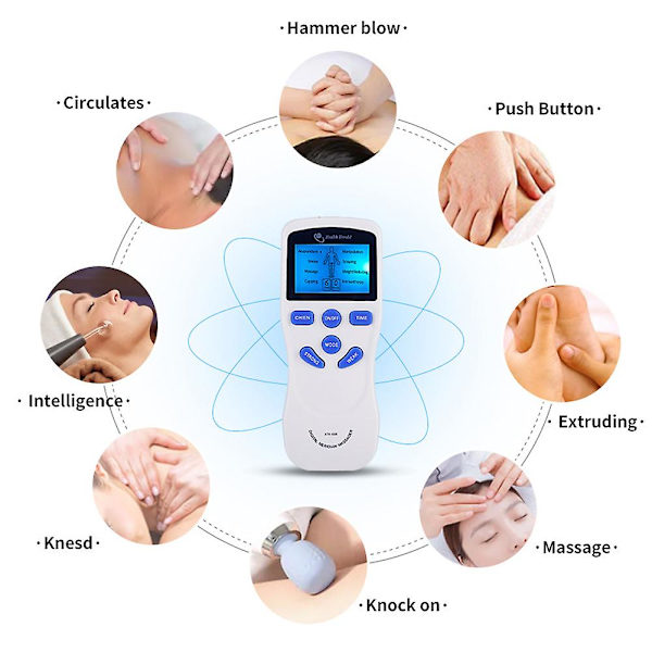 Elektronisk pulsmassager muskel stimulator terapi smertelindring med 4 elektrode patches gaver