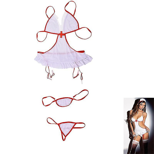 Kvinners sykepleieruniform kostyme undertøy Fancy Hfmqv