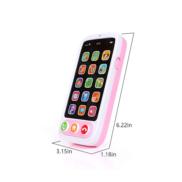 Fort Nite Smart Mobiltelefon Legetøj Børn Lærer Mobiltelefon Elektrisk Musik Lyd Lys Pædagogisk Maskine Børn Fødselsdagsgave Pink