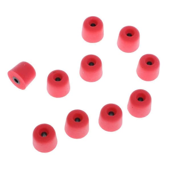 10x 3,0 mm Eard Memory Foam Ørepropper til In-Ear Hovedtelefoner Sort red