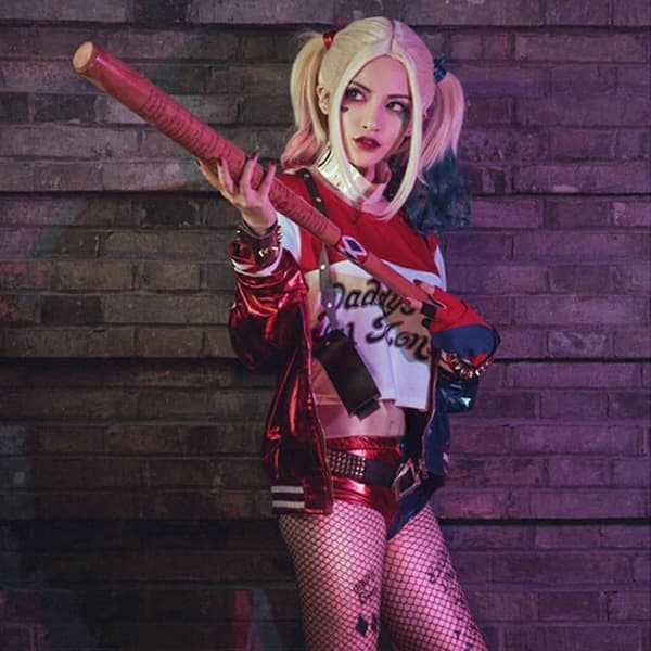Polyester Harley Quinn Paryk (voksen)