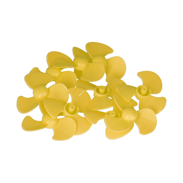 10 st 50 mm 3-bladig propeller ABS vändbara propellrar ersättning DIY bilmodell tillbehör gul