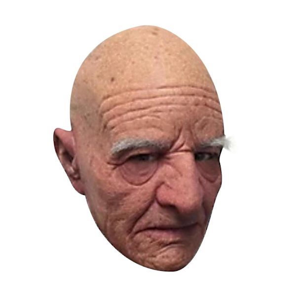 Halloween skallig vit ögonbryn gammal man mask simulerade gamla farfar latex huvudskydd