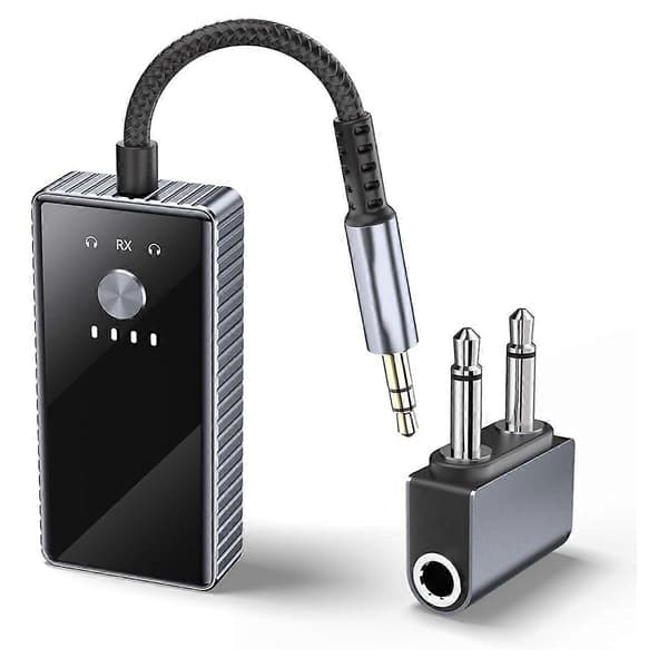 Bluetooth 5.2-sender, 3,5 mm AUX-kontakt og Bluetooth-mottaker