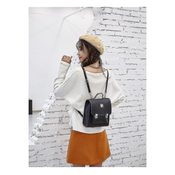 2-i-1 Crossbody Bag Skuldertaske Multifunktionel Retro Lille Rygsæk#sort_y