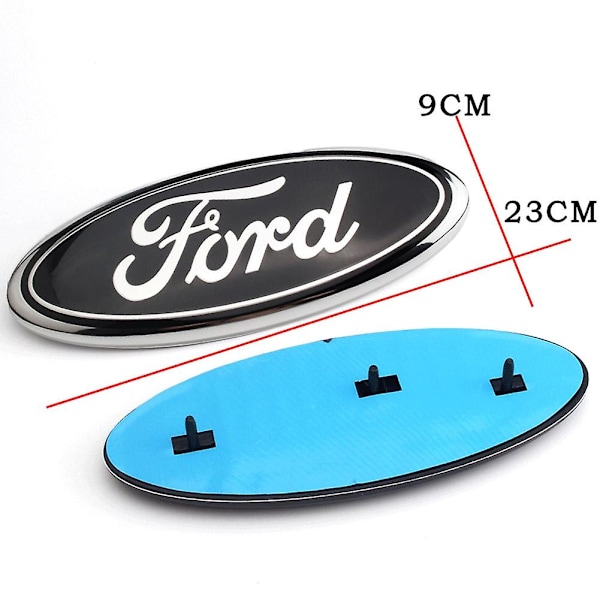 Metallemblem för Ford F150 F250 Aluminium Oval Dekal Front Grill Baklucka Emblem