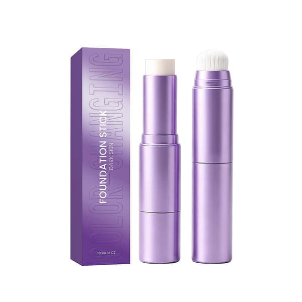 Fargeendrende Foundation Stick - 2-i-1 Selvjusterende Ansiktsmakeupkrem, Full Dekkevne Concealer Stick