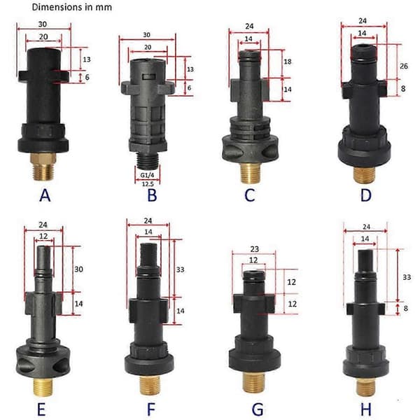 3x Högtryckstvätt Adapter Skummunstycke Tvättillbehör - Bra E multi