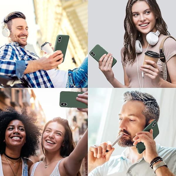 Kotelo  Yhteensopiva Iphone Xr -kotelo, nestemäinen silikonigeeli-puhelinkotelo, yhteensopiva Iphone Xr 6,1 tuuman iskunkestävä koko vartalo ohut pehmeä mikrokuitukangasvuori