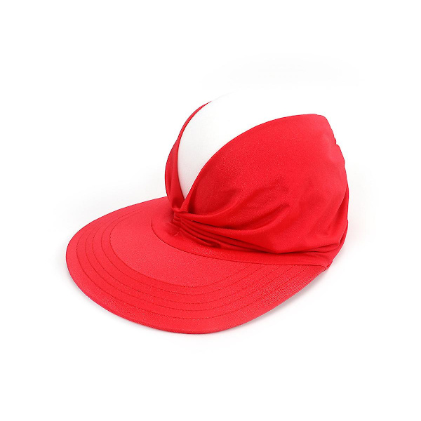 Kvinde Solskygge Baseball Cap Dame Uv Resistent Adultelastisk Hul Cap Red