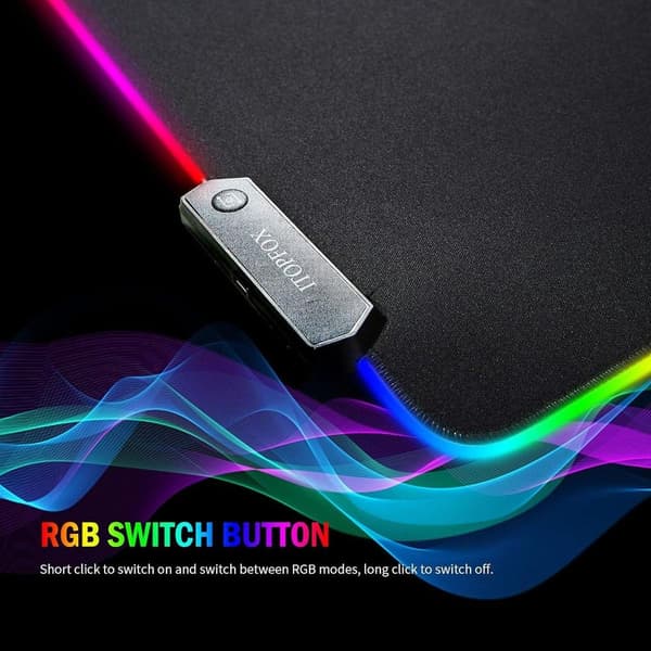 RGB-spillemusematte - stor og avlang LED-musematte, 14