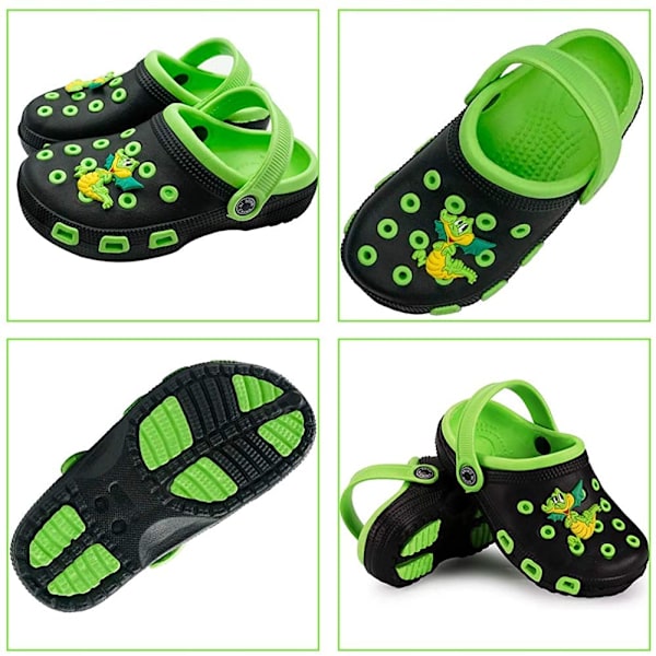 Barn Clogs för Flickor och Pojkar Halkfria Trädgårdsskor Slip-on Sandaler Strand Pool Duschtofflor Surf Clogs （storlek：24）