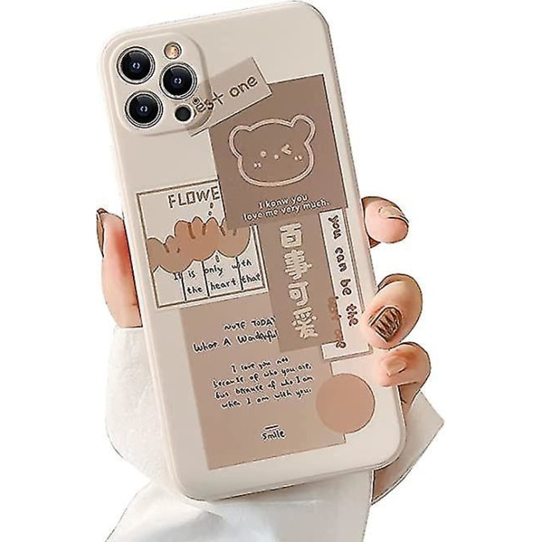 Yhdistä Iphone 11 Pro Max case , jossa on söpö karhu 3d-sarjakuvakuvio Naisten tytöille Pehmeä silikonisuoja Iphone 11 Pro Max-bearille