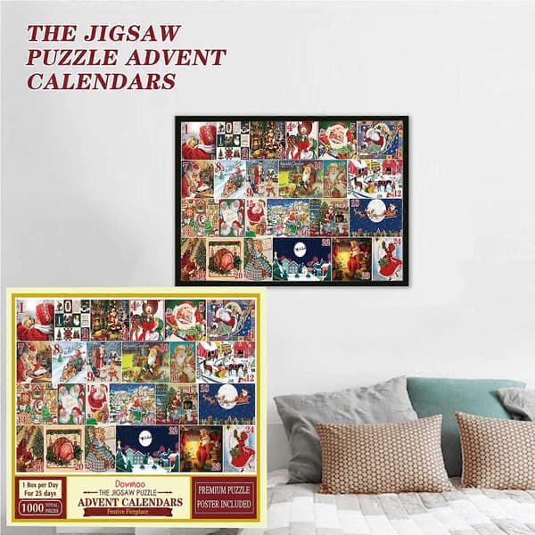 Jul Adventskalender Pussel 24-Grid Nedräkningspresentförpackning