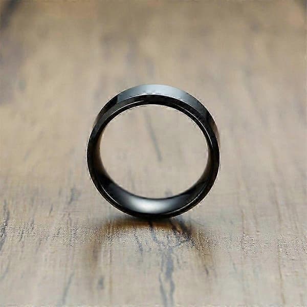 8mm matsort vielsesring i rustfrit stål til mænd og kvinder afslappet ring 9