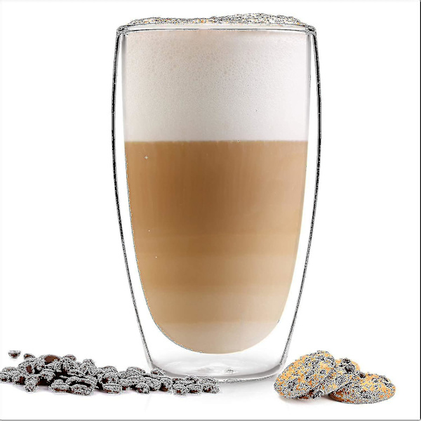Design Latte Macchiato Glas (4 X 330ml) - Dobbeltlagsglas Fremstillet Af Borosilikatglas