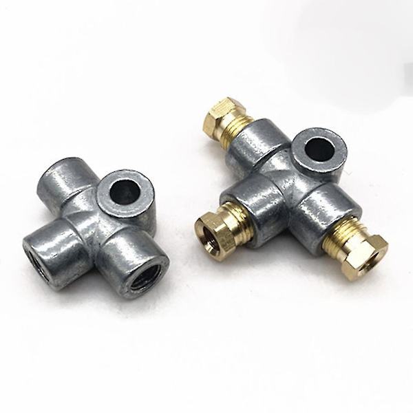 Hydraulisk bremse tee-stik 3-vejs til T-stykke tee-bremserør med 3 hanmøtrikker Silver