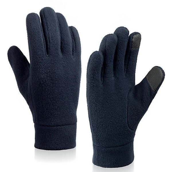 Touchscreen-handskar i polarfleece för utomhusbruk, vindtäta, värmebevarande och köldtåliga, herr- och damhandskar för höst och vinter Black Xl