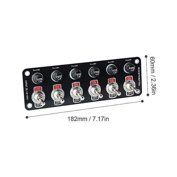 12/24v Bilpanel Multi Switch Panel Switch Strømstyring Universal