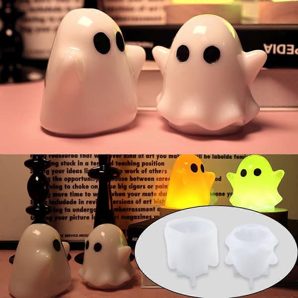 2 st Halloween Spöke Silikonformar för Epoxigjutning, 3D Spökeformar
