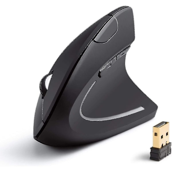 Anker 2.4g trådlös vertikal ergonomisk optisk mus, 800 / 1200 /1600 Dpi, 5 knappar för bärbar dator, stationär dator, PC (batterier ingår ej)