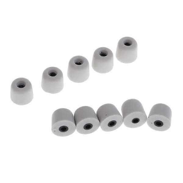10x 3,0 mm Eard Memory Foam Ørepropper for In-Ear Hodetelefon Svart gray