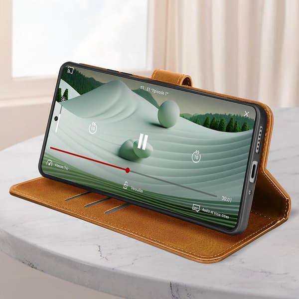 Etui til Redmi Note 13 5G Vintage Folio Wallet Light Brown